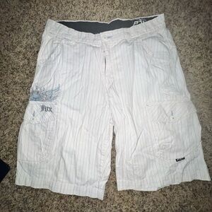 Fox Men's Light Gray Striped Cargo Shorts